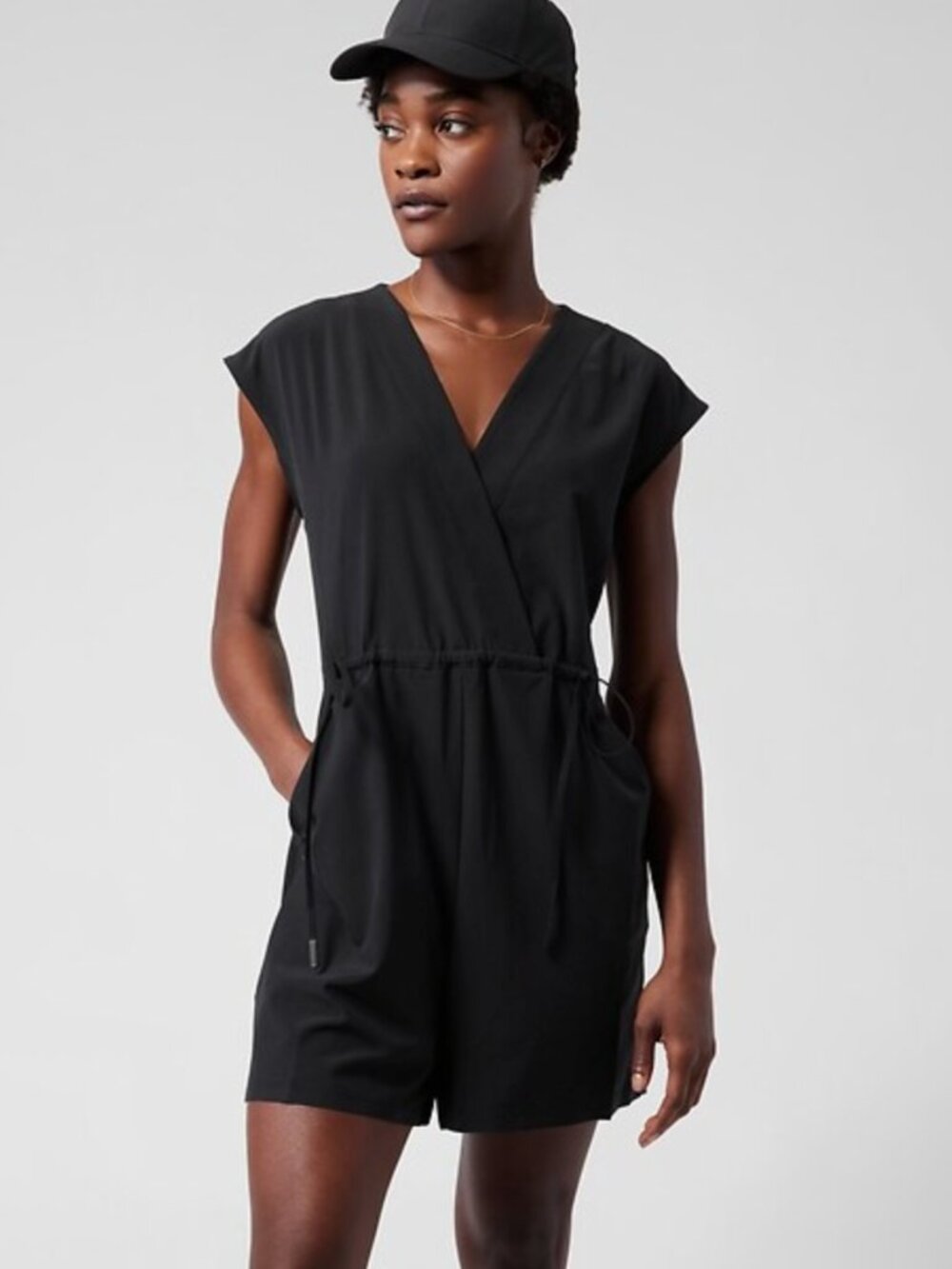 Athleta Marlow Featherweight Stretch Black Romper S - Picture 7 of 15